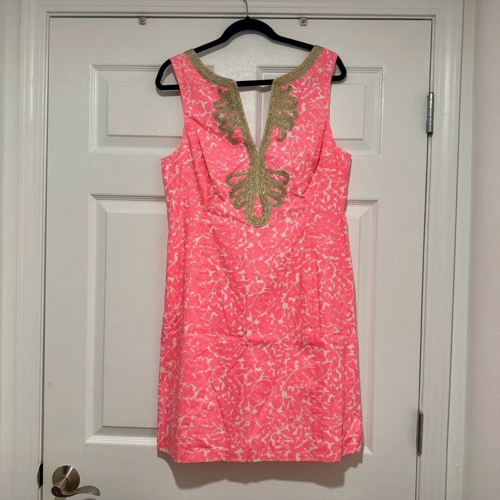 Lilly Pulitzer Janice Shift Dress in Bright Pink Sea Shell